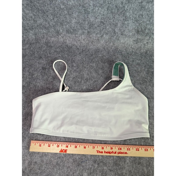Jolyn Other - Jolyn Willa One Shoulder Bikini Top White Green Athletic Swimwear Size M UPF 50+